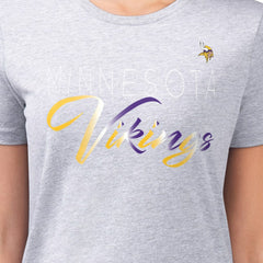 Minnesota Vikings G-III 4Her by Carl Banks Women's Super-Slim Fit Lightweight Shadow Logo T-Shirt Gray