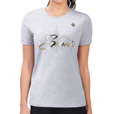 New Orleans Saints G-III 4Her by Carl Banks Women's Super-Slim Fit Lightweight Shadow Logo T-Shirt Gray