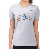Buffalo Bills G-III 4Her by Carl Banks Women's Super-Slim Fit Lightweight Shadow Logo T-Shirt Gray