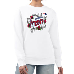 New England Patriots G-III 4Her by Carl Banks Women's Roses Fleece Tri-Blend Pullover Sweatshirt White