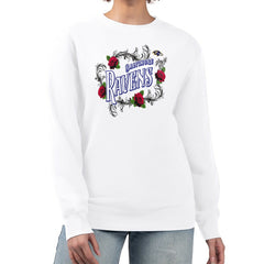 Baltimore Ravens G-III 4Her by Carl Banks Women's Roses Fleece Tri-Blend Pullover Sweatshirt White