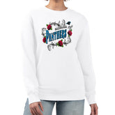 Carolina Panthers G-III 4Her by Carl Banks Women's Roses Fleece Tri-Blend Pullover Sweatshirt White