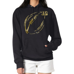 Cincinnati Bengals G-III 4Her by Carl Banks Women's Metallic Print Football Sketch Fleece Pullover Hoodie Black