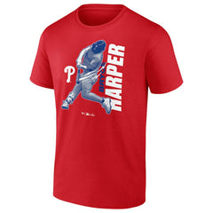 Bryce Harper Philadelphia Phillies Player Graphic T-Shirt - Red - MLB Lifestyle