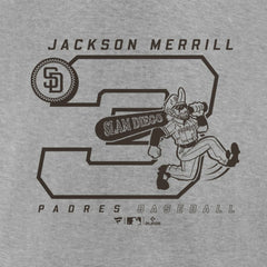 Jackson Merrill San Diego Padres Player Graphic T-Shirt - Heather Gray - MLB Sale