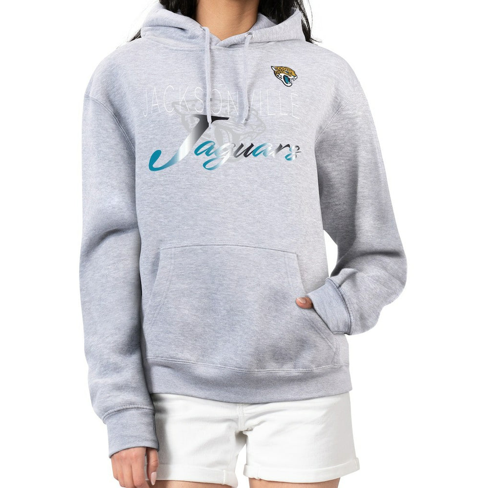 Jacksonville Jaguars G-III 4Her by Carl Banks Women's Shadow Logo Fleece Pullover Hoodie Gray