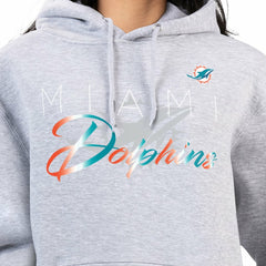 Miami Dolphins G-III 4Her by Carl Banks Women's Shadow Logo Fleece Pullover Hoodie Gray