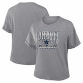 Fanatics Dallas Cowboys Women's Overplayed Tribute Tri-Blend Boxy T-Shirt Heather Gray