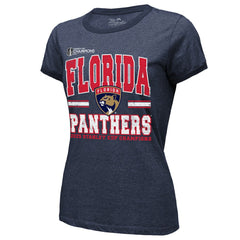 Florida Panthers Majestic Threads Women's 2025 Stanley Cup Champions Tri-Blend Ringer T-Shirt - Navy - NHL 203184901