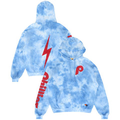 Philadelphia Phillies Aviator Nation x MLB Unisex Tie-Dye Tri-Blend Pullover Hoodie - Light Blue - MLB on Sale