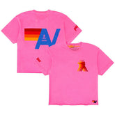 Philadelphia Phillies Aviator Nation x MLB Women's Cropped Boyfriend Tri-Blend T-Shirt - Pink - MLB Discount