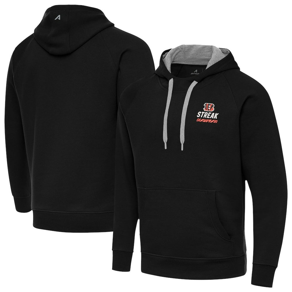 Cincinnati Bengals Antigua Streak Victory Pullover Hoodie Black