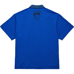 New York Knicks x Purple Brand Button-Up Shooting Shirt Navy | Mitchell & Ness Near Me