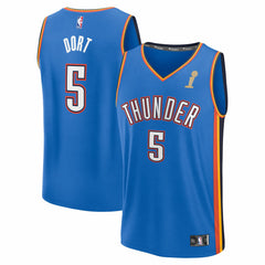 Luguentz Dort Oklahoma City Thunder 2025 NBA Finals Champions Fast Break Replica Player Jersey Blue Icon Edition | Fanatics Lifestyle