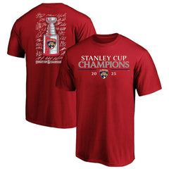 Florida Panthers Fanatics 2025 Stanley Cup Champions Big & Tall Roster T-Shirt - Red - NHL 203189493