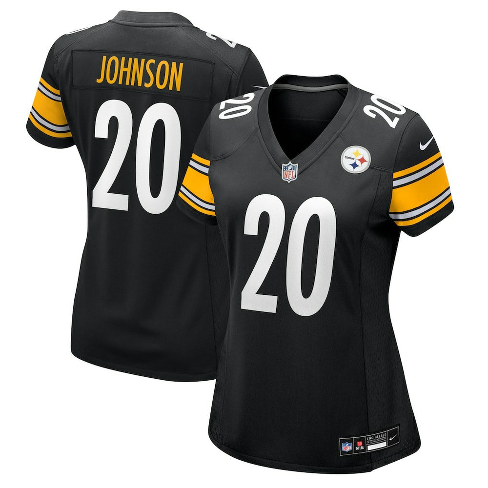 Nike Kaleb Johnson Pittsburgh Steelers Women's Team Game Jersey Black