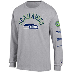Seattle Seahawks Champion Seal Long Sleeve T-Shirt Heather Gray