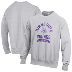 Minnesota Vikings Champion Reverse Weave Fleece Pullover Sweatshirt Heather Gray