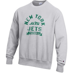 New York Jets Champion Reverse Weave Fleece Pullover Sweatshirt Heather Gray