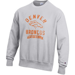 Denver Broncos Champion Reverse Weave Fleece Pullover Sweatshirt Heather Gray