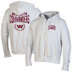 Washington Commanders Champion Reverse Weave Full-Zip Hoodie Heather Gray