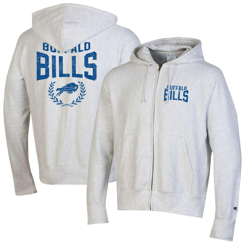 Buffalo Bills Champion Reverse Weave Full-Zip Hoodie Heather Gray