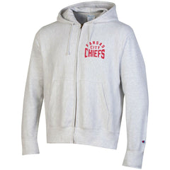Kansas City Chiefs Champion Reverse Weave Full-Zip Hoodie Heather Gray