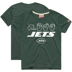 New York Jets Homage Youth Love Sign x ASL 2.0 Tri-Blend T-Shirt Green