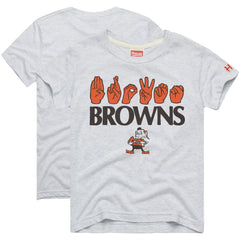 Cleveland Browns Homage Youth Love Sign x ASL 2.0 Tri-Blend T-Shirt Ash