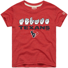 Houston Texans Homage Youth Love Sign x ASL 2.0 Tri-Blend T-Shirt Red