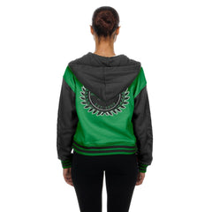 Philadelphia Eagles New Era Women's Throwback Full-Snap Hooded Jacket Kelly Green
