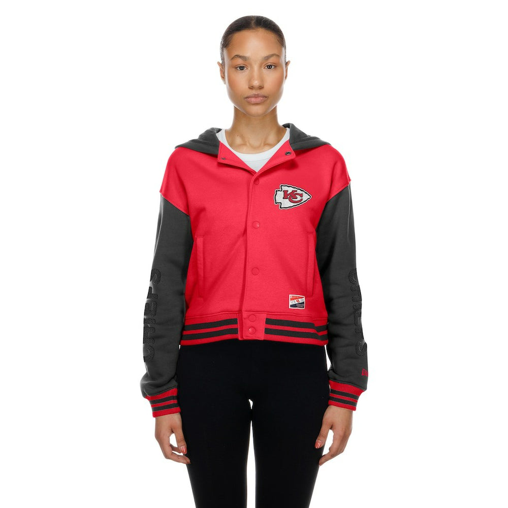 Kansas City Chiefs New Era Women's Throwback Full-Snap Hooded Jacket Red