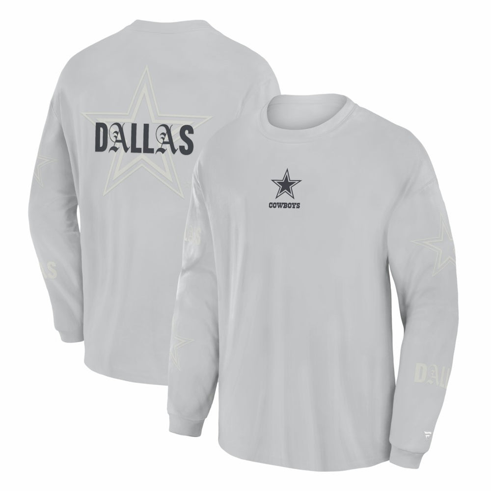 Fanatics Dallas Cowboys Oversized Type Play Long Sleeve T-Shirt Gray