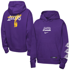 Los Angeles Lakers Youth Courtside Club Premiere Hoodie Purple | Nike