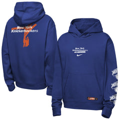 New York Knicks Youth Courtside Club Premiere Hoodie Blue | Nike Near Me