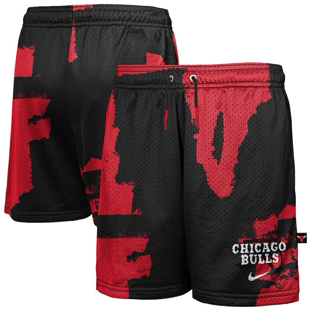 Chicago Bulls Youth Courtside Pro Shot Dri-FIT Mesh Practice Shorts Black/Red | Nike Near Me