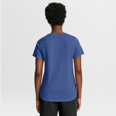 Chicago Cubs Nike Women's Arched Tri-Blend T-Shirt - Heather Royal - Nike Lifestyle