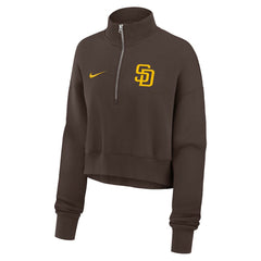 San Diego Padres Nike Women's Primetime Phoenix Fleece Half-Zip Sweatshirt - Brown - Nike on Sale