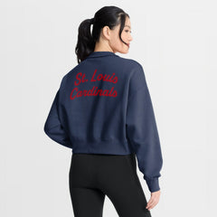 St. Louis Cardinals Nike Women's Primetime Phoenix Fleece Half-Zip Sweatshirt - Navy - Nike on Sale