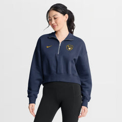 Milwaukee Brewers Nike Women's Primetime Phoenix Fleece Half-Zip Sweatshirt - Navy - Nike Sale