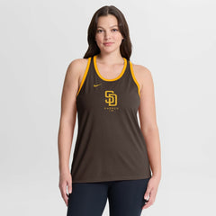 San Diego Padres Nike Women's Tri-Blend Dri-FIT Racerback Tank Top - Brown - Nike Discount