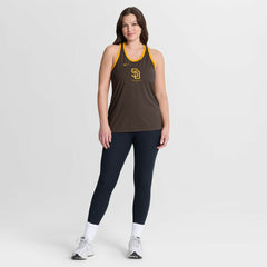 San Diego Padres Nike Women's Tri-Blend Dri-FIT Racerback Tank Top - Brown - Nike Discount