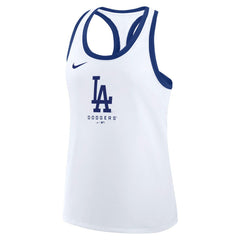 Los Angeles Dodgers Nike Women's Tri-Blend Dri-FIT Racerback Tank Top - White - Nike Lifestyle