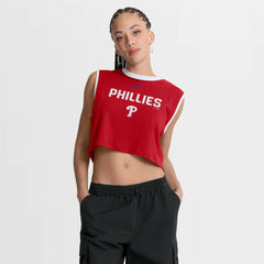 Philadelphia Phillies Nike Women's Primetime Loose Dri-FIT Cropped Tank Top - Red - Nike on Sale