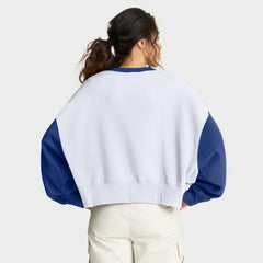 Chicago Cubs Nike Women's Oversized High Hip Fleece Sweatshirt - White/Royal - Nike Discount