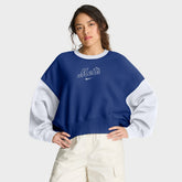 New York Mets Nike Women's Oversized High Hip Fleece Sweatshirt - Royal/White - Nike Online
