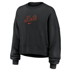 New York Mets Nike Women's Oversized Primetime Sweatshirt - Black - Nike Discount