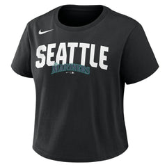 Seattle Mariners Nike Women's Mod Cropped T-Shirt - Black - Nike Sale
