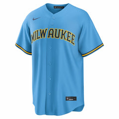 Jackson Chourio Milwaukee Brewers Nike Road Replica Jersey - Light Blue - Nike Lifestyle