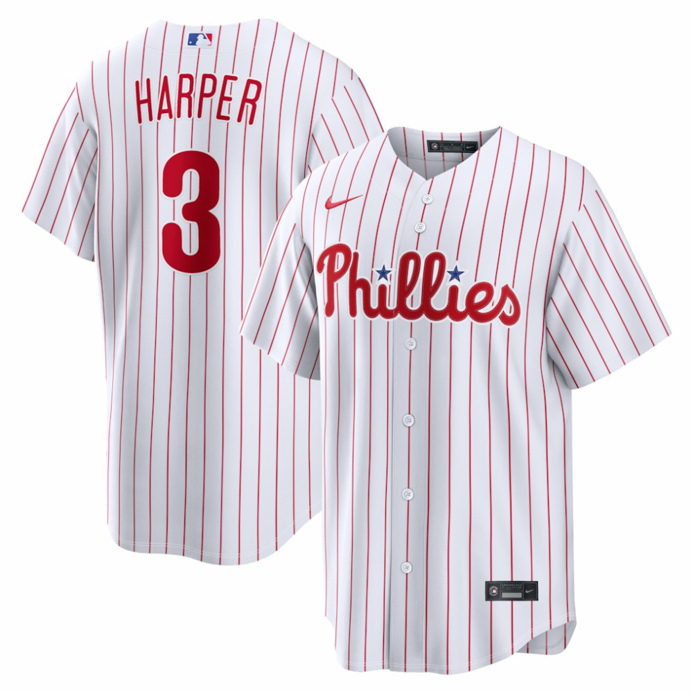 Bryce Harper Philadelphia Phillies Nike Home Replica Jersey - White - Nike Lifestyle